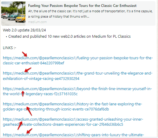 Multiple content published on Medium platform